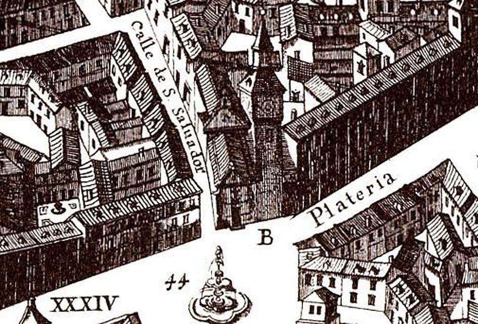 La Iglesia de San Salvador en el plano de Texeira (1656).